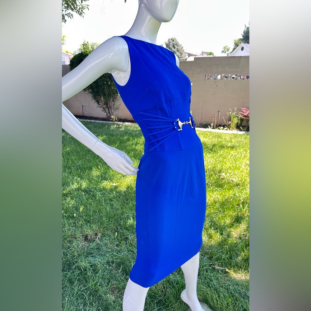 Cache Blue Sheath Mini Dress for Cocktail